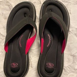 Black/Pink women’s flip flops size 9